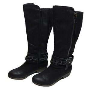 SO Swedish Knee High Boots Adjustable Fit Black Women's 9 NWT